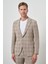 Erkek Bej Trend Slim Fit Mono Yaka Takım Elbise 4