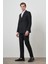 Erkek Siyah Trend Kruvaze Slim Fit Takım Elbise 2