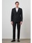 Erkek Siyah Trend Kruvaze Slim Fit Takım Elbise 3