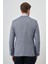 Erkek Lacivert Keten Dokuma Slim Fit Mono Yaka Ceket 4