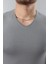 Erkek %100 Pamuk Slim Fit Dar Kesim V Yaka Basic Tişört 2