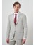 Erkek Gri Trend Poliviskon Slim Fit Sivri Yaka Takım Elbise 1