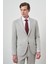 Erkek Gri Trend Poliviskon Slim Fit Sivri Yaka Takım Elbise 3
