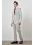 Erkek Gri Trend Poliviskon Slim Fit Sivri Yaka Takım Elbise 4