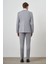 Erkek Gri Trend Slim Fit Mono Yaka Takım Elbise 5