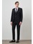 Erkek Siyah Poliviskon Basic Yelekli Slim Fit Mono Yaka Takım Elbise 2