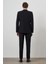 Erkek Siyah Poliviskon Basic Yelekli Slim Fit Mono Yaka Takım Elbise 6