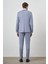Erkek Indigo Trend Slim Fit Mono Yaka Takım Elbise 5