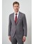 Erkek Gri Poliviskon Slim Fit Mono Yaka Takım Elbise 1