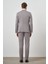 Erkek Vizon Tend Keten Kruvaze Slim Fit Sivri Yaka Takım Elbise 4