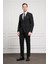 Erkek Siyah Trend Slim Fit Dar Kesim Sivri Yaka Takım Elbise 2