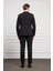 Erkek Siyah Trend Slim Fit Dar Kesim Sivri Yaka Takım Elbise 5