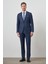 Erkek Lacivert Poliviskon Slim Fit Mono Yaka Takım Elbise 2