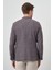 Erkek Kahve Keten Ekoseli Slim Fit Mono Yaka Ceket 4