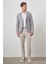 Erkek Vişne Keten Dokuma Slim Fit Mono Yaka Ceket 2