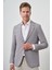 Erkek Vişne Keten Dokuma Slim Fit Mono Yaka Ceket 3
