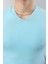 Erkek %100 Pamuk Slim Fit Dar Kesim V Yaka Basic Tişört 2
