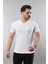 Erkek %100 Pamuk Slim Fit Dar Kesim V Yaka Basic Tişört 1