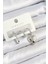 Pirinç Zirkon Taşlı Kalp Model Gümüş Renk 3'lü Çift Kadın Küpe Set - EBJ250705W36177 1