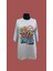 Gri Unisex Oversize Bisiklet Yaka Baskılı No1 Basic Tişört 1