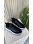 Soho Iç-Dış Hakiki Deri Lastik Bağcıklı Siyah Kadın Sneakers Ayakkabı 4