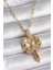 Anka Kuşu Tasarımlı Gold Renk Zirkon Taşlı Kadın Kolye - BKO9528-ST 1