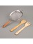 Ahşap Saplı Süzgeç - Gri / Kahverengi - 19 cm 2