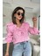Yaka Fırfır Detay Bluz Pembe 1