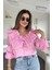 Yaka Fırfır Detay Bluz Pembe 2