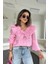 Yaka Fırfır Detay Bluz Pembe 3
