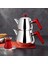 Çaykara Soft Midi Çelik Çaydanlık Takımı - Gri / Kırmızı - 1,8 Lt + 1 Lt 1