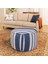 Nautical Puf - Mavi / Krem - 36X56X56 cm 1
