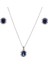5-8 mm Lacivert Oval Zirkon Taşlı 925 Ayar Gümüş Kadın 2'li Set 1