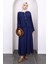 Lacivert Önü Bağlamalı Kimono Etekli Takım 1