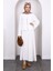 Ekru Önü Bağlamalı Kimono Etekli Takım 2