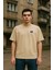 Yugoslavya Posta Pulu Baskılı Unisex %100 Pamuk Oversize Bisiklet Yaka Bej T-Shirt 8