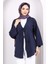 Lacivert Ön Bağlamalı Kimono Tunik 1