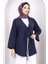 Lacivert Ön Bağlamalı Kimono Tunik 3