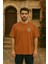 Tunus Posta Pulu Baskılı Unisex %100 Pamuk Oversize Bisiklet Yaka Kahverengi T-Shirt 3