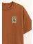 Tunus Posta Pulu Baskılı Unisex %100 Pamuk Oversize Bisiklet Yaka Kahverengi T-Shirt 6