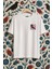 Karga Baskılı Unisex %100 Pamuk Oversize Bisiklet Yaka Beyaz T-Shirt 3