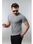 Erkek %100 Pamuk Slim Fit Dar Kesim Bisiklet Yaka Basic Tişört 3