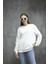 Unisex Ekru Renk Bisiklet Yaka Oversize Sweatshirt 1