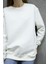 Unisex Ekru Renk Bisiklet Yaka Oversize Sweatshirt 2