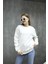 Unisex Ekru Renk Bisiklet Yaka Oversize Sweatshirt 5