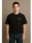 Minimal Kamyon Baskılı Unisex %100 Pamuk Oversize Bisiklet Yaka Siyah T-Shirt 4
