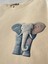 Fil Baskılı Unisex %100 Pamuk Oversize Bisiklet Yaka Bej T-Shirt 1