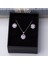 5-8 mm Pembe Oval Zirkon Taşlı 925 Ayar Gümüş Kadın 2'li Set 3
