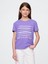 Kız Çocuk Lila Grafik Baskılı T-Shirt 1