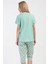 Pamuklu Kadın Büyük Beden Kısa Kol Kaprili Pijama Takım , 410105 4